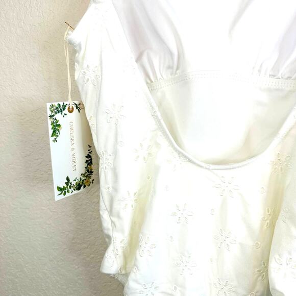 Chelsea & Violet White One Piece Swim Suite XS - Picture 3 of 5